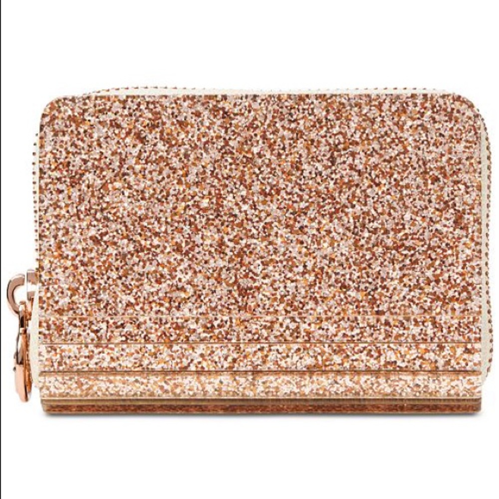 MK-Barbara Metallic Zip-Around Coin Card Case